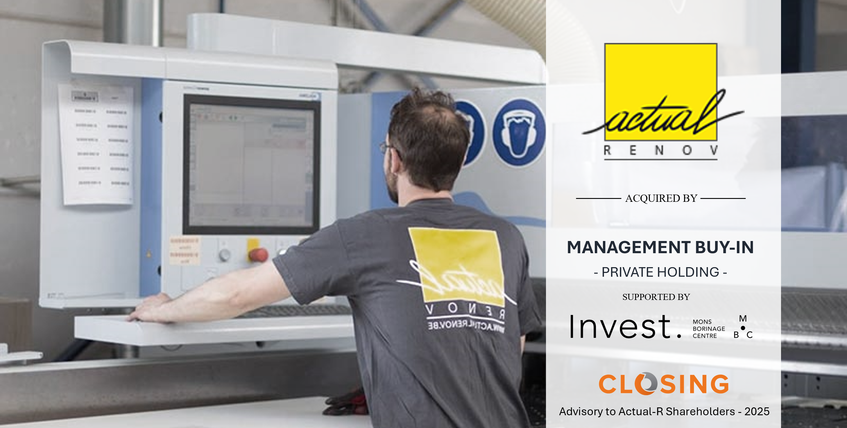 Closing accompagne la cession d'Actual Renov