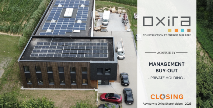 Closing a accompagné la société Oxira dans son opération de Management Buy-Out (MBO)